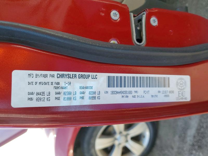 69711006 :رقم المزاد ، 1B3CB4HA5AD551693 vin ، 2010 Dodge Caliber مزاد بيع