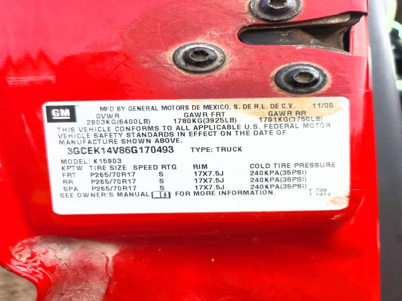 Aukcja sprzedaży 2006 Chevrolet Silverado, vin: 3GCEK14V86G170493, numer aukcji: 69341016