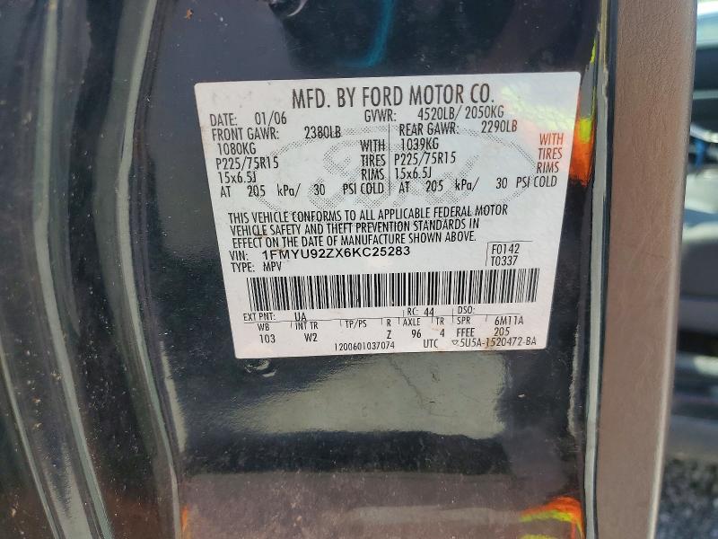 Auction sale of the 2006 Ford Escape, vin: 1FMYU92ZX6KC25283        , lot number: 69240946