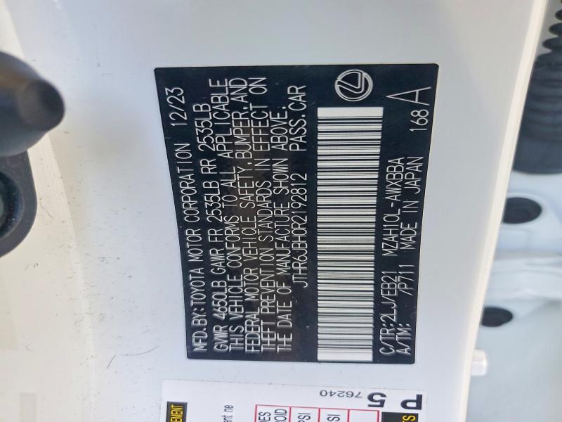 70651166 :رقم المزاد ، JTHR6JBH0R2192812 vin ، 2024 Lexus Ux 250h مزاد بيع