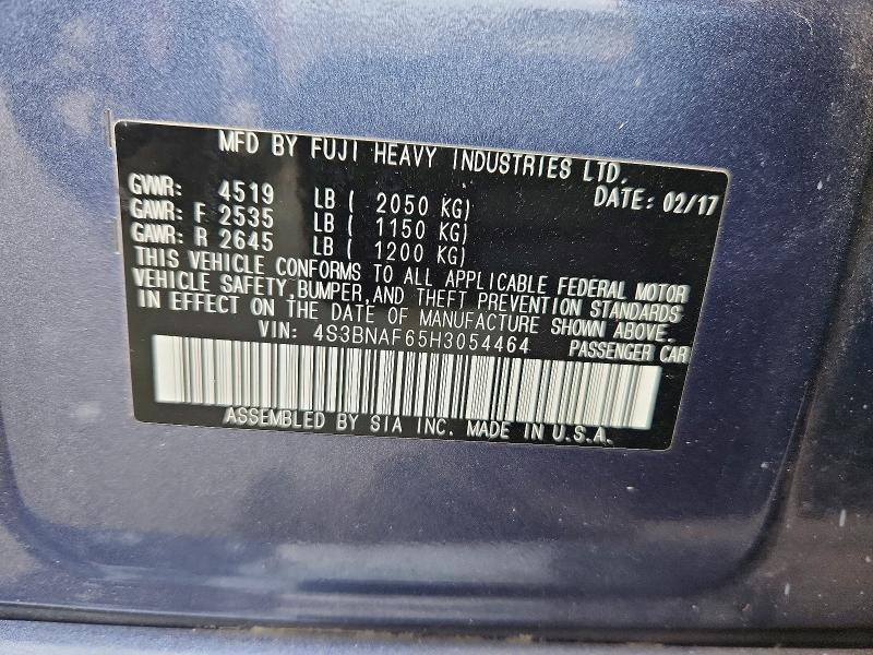 Продаж на аукціоні авто 2017 Subaru Legacy, vin: 4S3BNAF65H3054464, номер лоту: 70259976