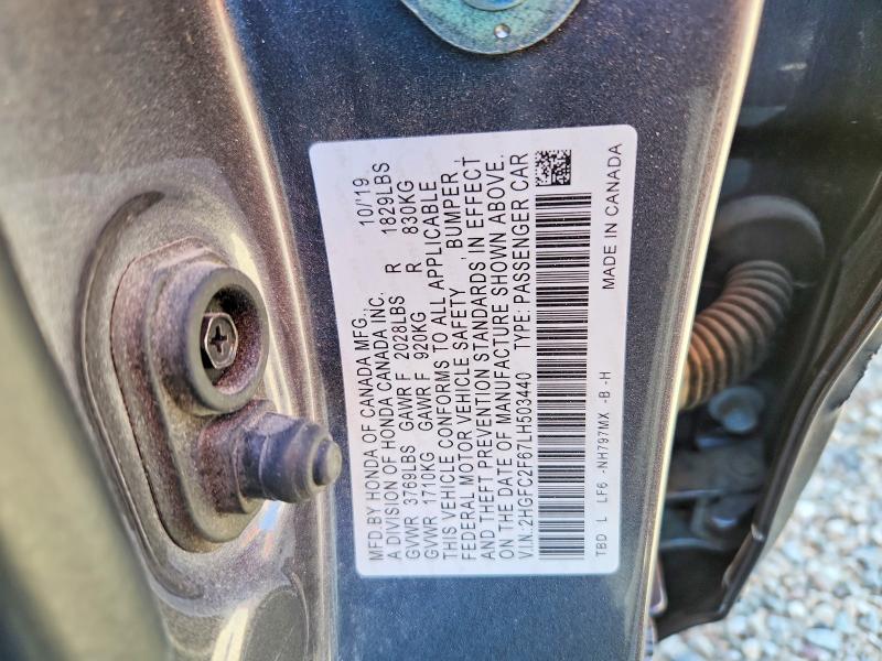 Продаж на аукціоні авто 2020 Honda Civic, vin: 2HGFC2F67LH503440, номер лоту: 69770316