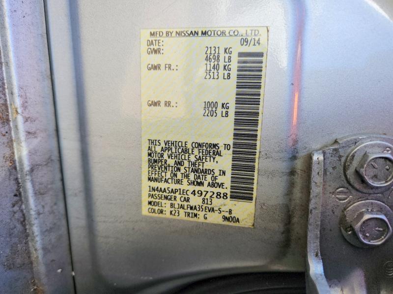 70500736 :رقم المزاد ، 1N4AA5AP1EC497288 vin ، 2014 Nissan Maxima مزاد بيع