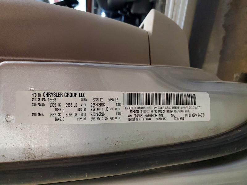 68435976 :رقم المزاد ، 2D4RN5D12AR205399 vin ، 2010 Dodge Grand Caravan مزاد بيع