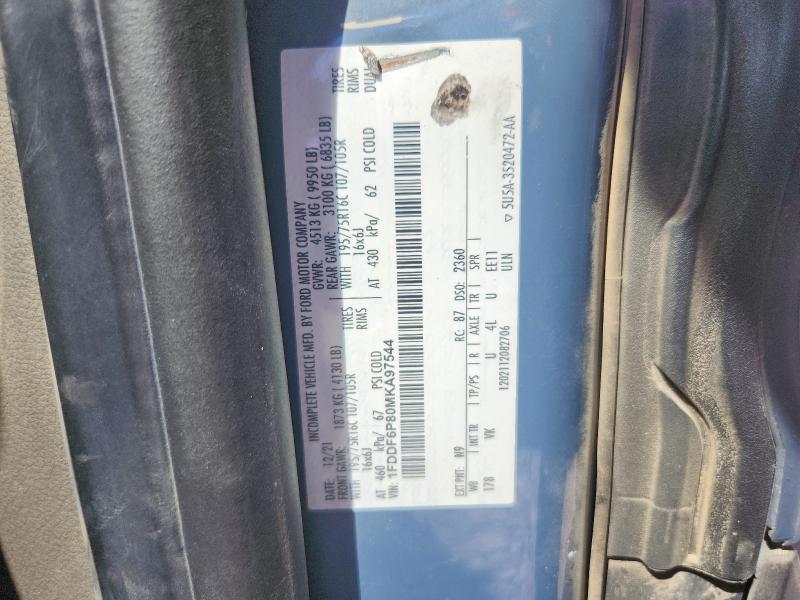 Aukcja sprzedaży 2021 Ford Transit, vin: 1FDDF6P80MKA97544, numer aukcji: 69055836