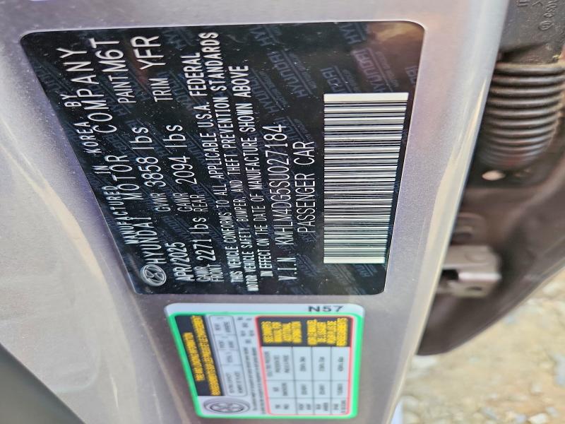 Продажа на аукционе авто 2025 Hyundai Elantra, vin: KMHLM4DG5SU027184, номер лота: 69407596