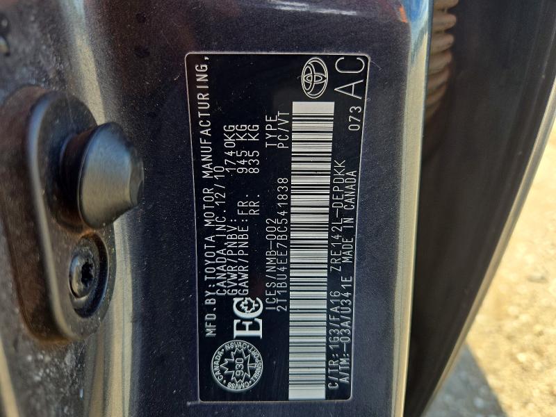 Auction sale of the 2011 Toyota Corolla, vin: 2T1BU4EE7BC541838, lot number: 64966596