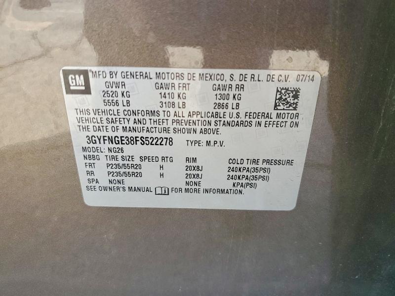 Aukcja sprzedaży 2015 Cadillac Srx, vin: 3GYFNGE38FS522278, numer aukcji: 69807326