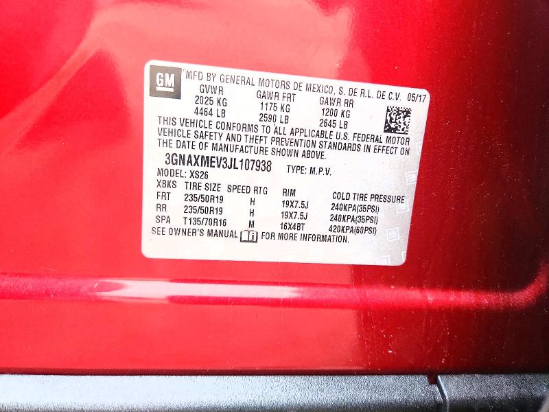 Продажа на аукционе авто 2018 Chevrolet Equinox, vin: 3GNAXMEV3JL107938, номер лота: 70170306