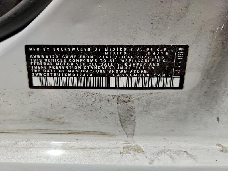 Aukcja sprzedaży 2019 Volkswagen Jetta, vin: 3VWC57BU1KM017474, numer aukcji: 68107276