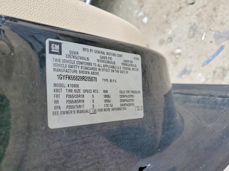 2008 Cadillac Escalade მანქანა იყიდება აუქციონზე, vin: 1GYFK66828R205678, აუქციონის ნომერი: 70685676