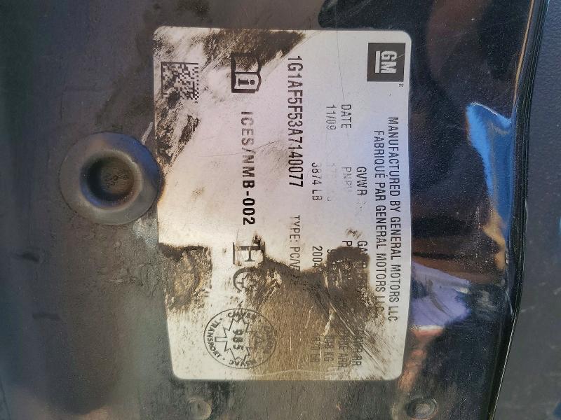 2010 Chevrolet Cobalt მანქანა იყიდება აუქციონზე, vin: 1G1AF5F53A7140077, აუქციონის ნომერი: 69304426