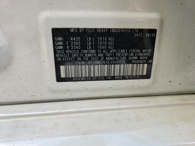 Продажа на аукционе авто 2014 Subaru Legacy, vin: 4S3BMCD6XE3006715, номер лота: 69375876