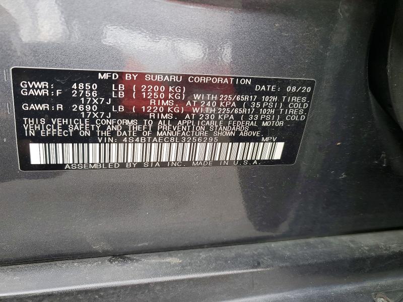 Продажа на аукционе авто 2020 Subaru Outback, vin: 4S4BTAEC8L3256295, номер лота: 67892926