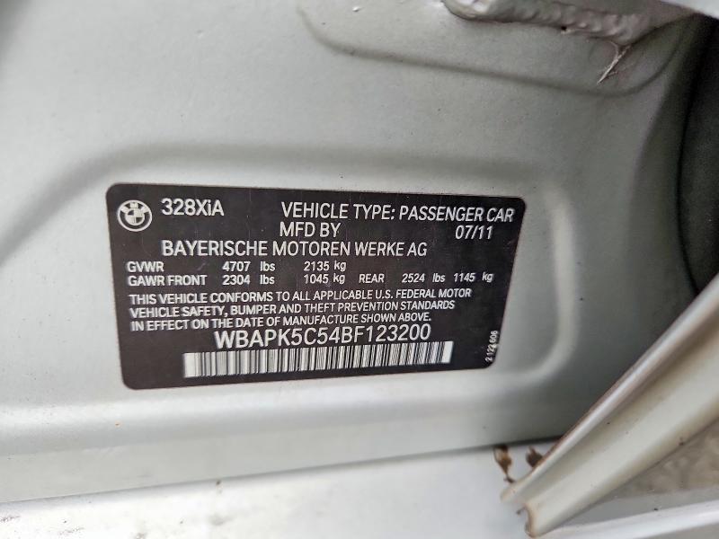 Продаж на аукціоні авто 2011 Bmw 328, vin: WBAPK5C54BF123200, номер лоту: 68395716