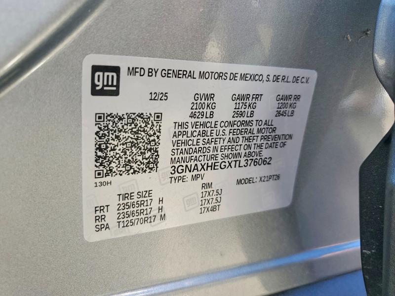 Продаж на аукціоні авто 2026 Chevrolet Equinox, vin: 3GNAXHEGXTL376062, номер лоту: 68146406