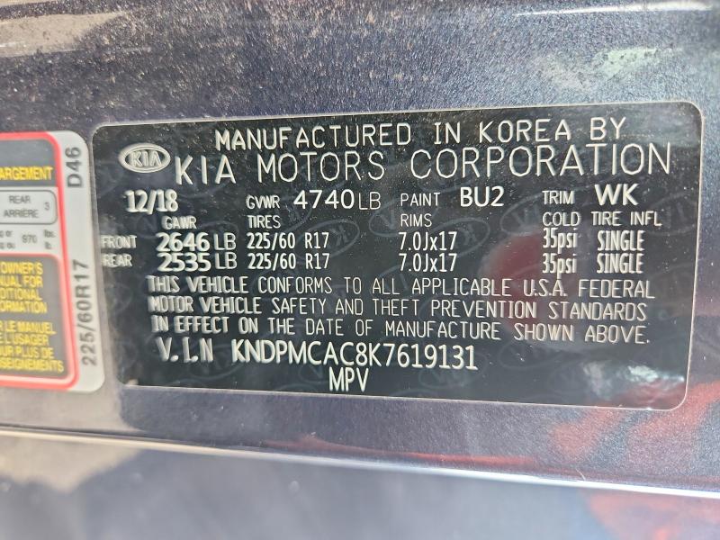 Aukcja sprzedaży 2019 Kia Sportage, vin: KNDPMCAC8K7619131, numer aukcji: 67249126