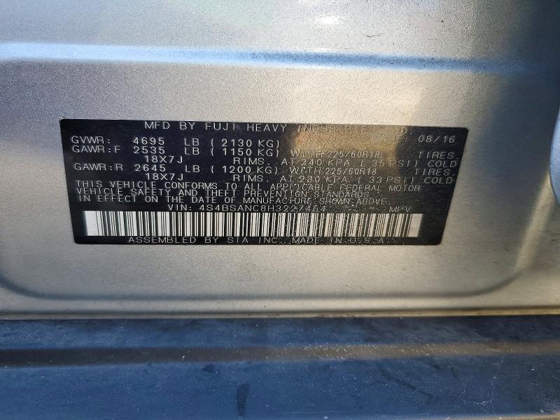 Продаж на аукціоні авто 2017 Subaru Outback, vin: 4S4BSANC8H3227454, номер лоту: 67786956