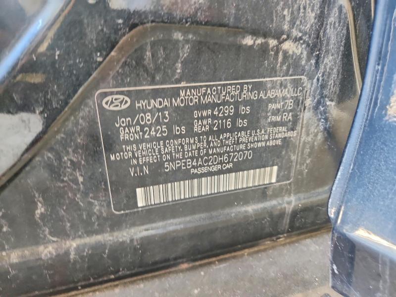 2013 Hyundai Sonata მანქანა იყიდება აუქციონზე, vin: 5NPEB4AC2DH672070, აუქციონის ნომერი: 68091856