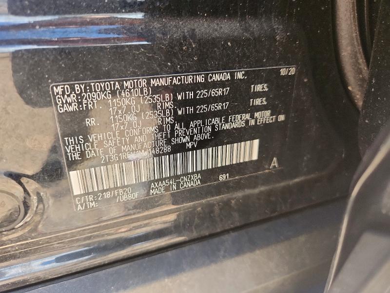 Продаж на аукціоні авто 2021 Toyota Rav4, vin: 2T3G1RFV1MW148288, номер лоту: 67640666