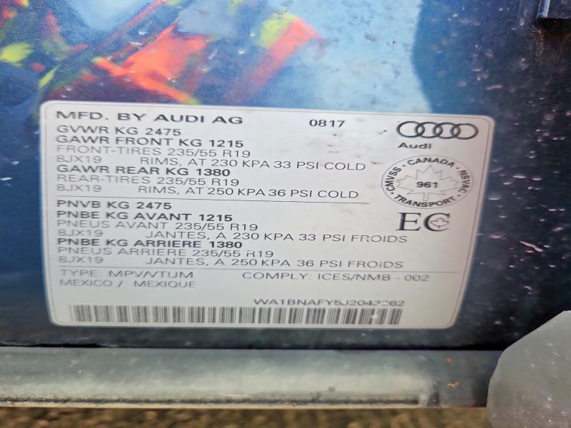 Aukcja sprzedaży 2018 Audi Q5, vin: WA1BNAFY5J2043262, numer aukcji: 67337546