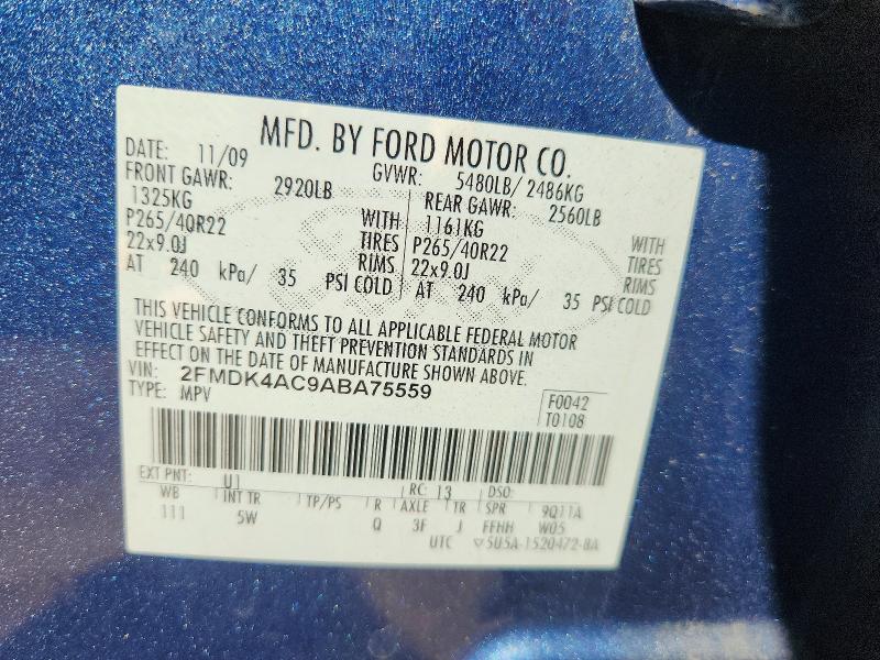 Продажа на аукционе авто 2010 Ford Edge, vin: 2FMDK4AC9ABA75559, номер лота: 68866406