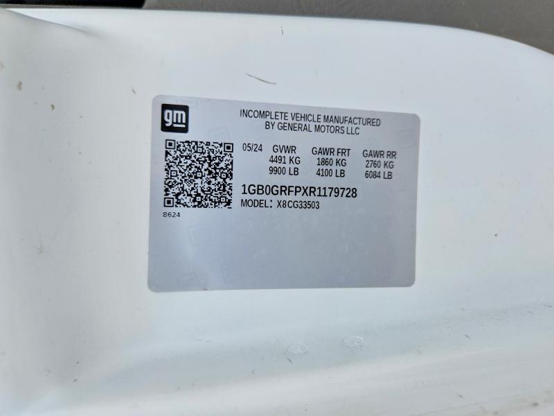 67696776 :رقم المزاد ، 1GB0GRFPXR1179728 vin ، 2024 Chevrolet Express مزاد بيع