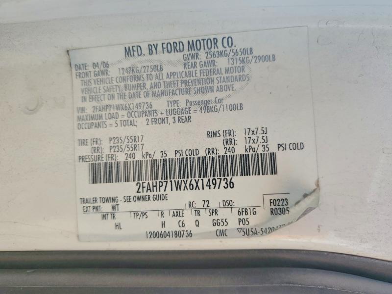 Продажа на аукционе авто 2006 Ford Crown Vict, vin: 2FAHP71WX6X149736, номер лота: 61557446