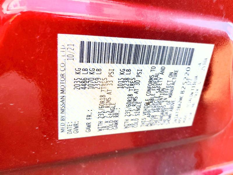 69066846 :رقم المزاد ، 5N1AT3BA2MC825220 vin ، 2021 Nissan Rogue مزاد بيع