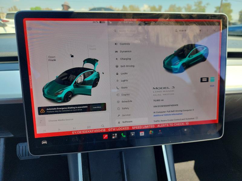 Продаж на аукціоні авто 2019 Tesla Model 3, vin: 5YJ3E1EBXKF450418, номер лоту: 70351126