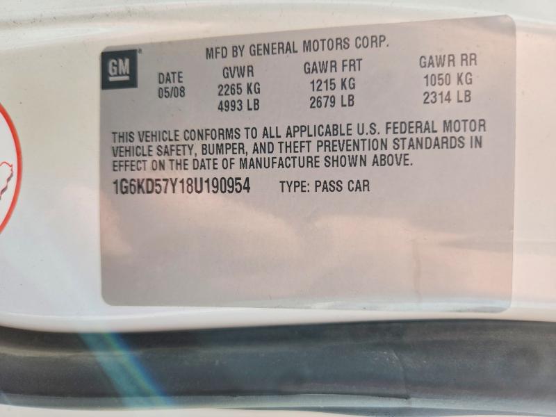 Aukcja sprzedaży 2008 Cadillac Dts, vin: 1G6KD57Y18U190954, numer aukcji: 67787526