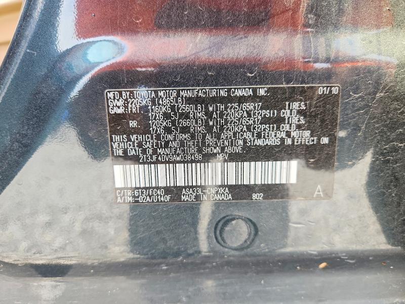 Продажа на аукционе авто 2010 Toyota Rav4, vin: 2T3JF4DV9AW038498, номер лота: 69240476