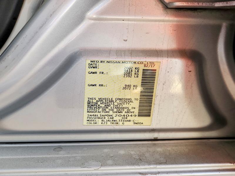 69726236 :رقم المزاد ، 1N4BL3AP0HC204049 vin ، 2017 Nissan Altima مزاد بيع