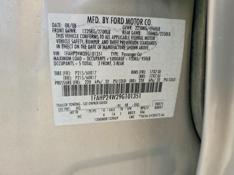 Продаж на аукціоні авто 2009 Ford Taurus, vin: 1FAHP24W29G101351, номер лоту: 68599226