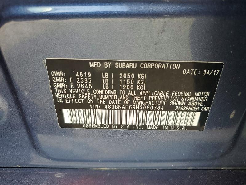 Aukcja sprzedaży 2017 Subaru Legacy, vin: 4S3BNAF69H3060784, numer aukcji: 67529316