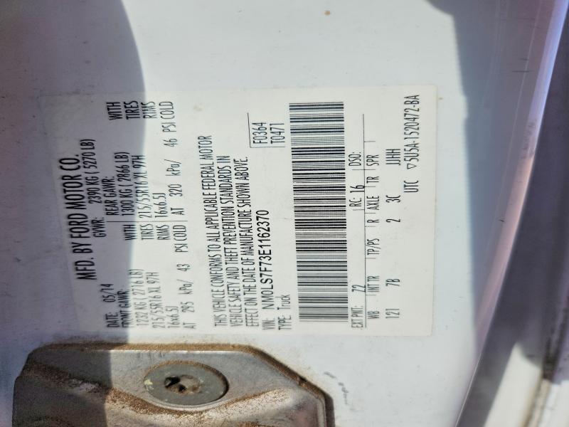 2014 Ford Transit Connect მანქანა იყიდება აუქციონზე, vin: NM0LS7F73E1162370, აუქციონის ნომერი: 67998096