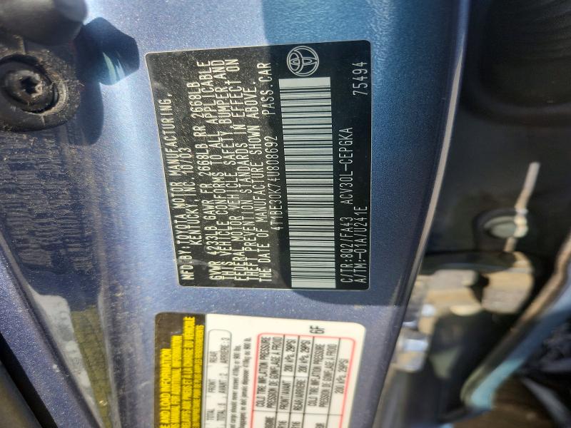 67699006 :رقم المزاد ، 4T1BE30K74U808692 vin ، 2004 Toyota Camry مزاد بيع
