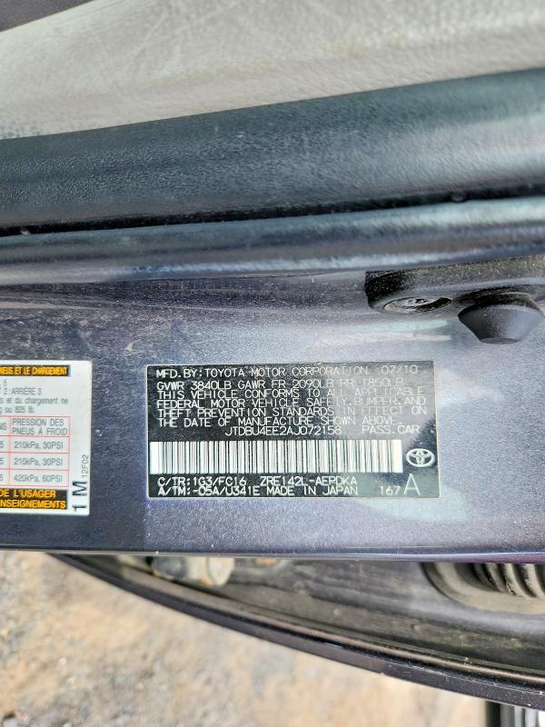 70424376 :رقم المزاد ، JTDBU4EE2AJ072158 vin ، 2010 Toyota Corolla مزاد بيع