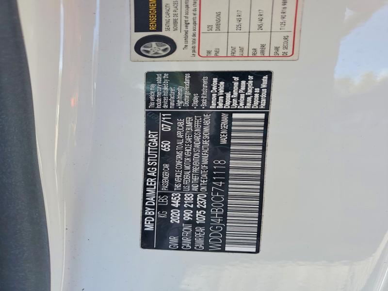 68703946 :رقم المزاد ، WDDGJ4HB0CF741118 vin ، 2012 Mercedes-benz C مزاد بيع
