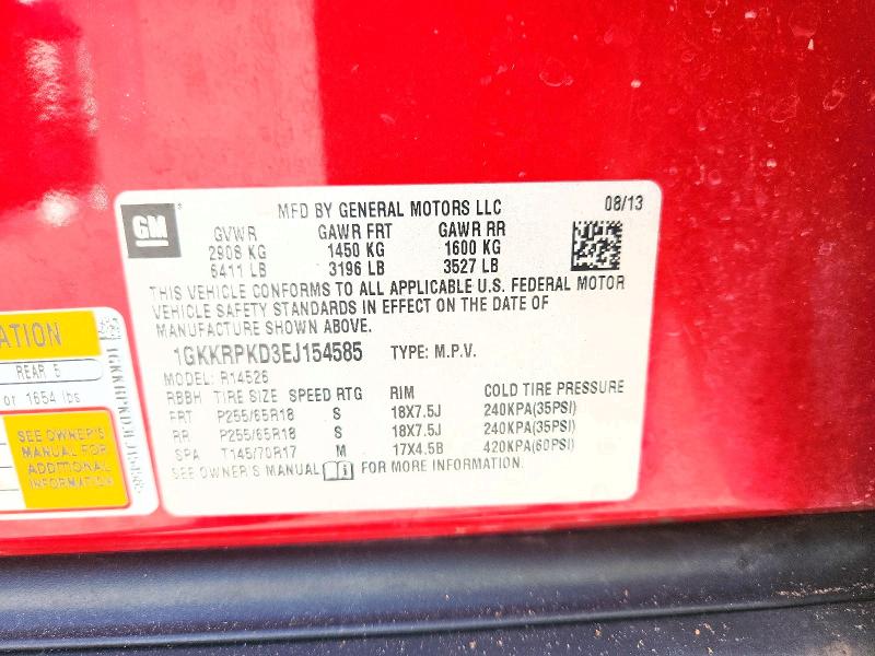 2014 Gmc Acadia მანქანა იყიდება აუქციონზე, vin: 1GKKRPKD3EJ154585        , აუქციონის ნომერი: 68397616