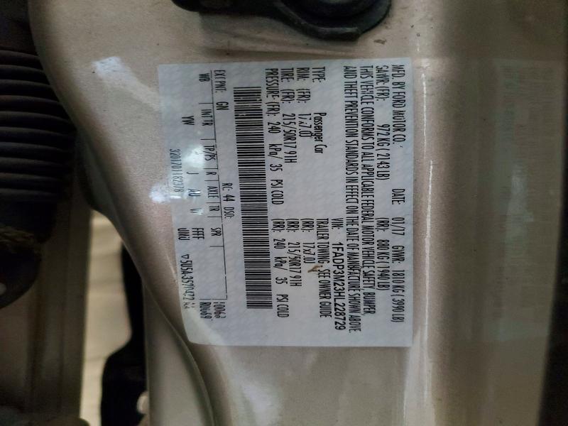 Aukcja sprzedaży 2017 Ford Focus, vin: 1FADP3M23HL228729, numer aukcji: 68442996