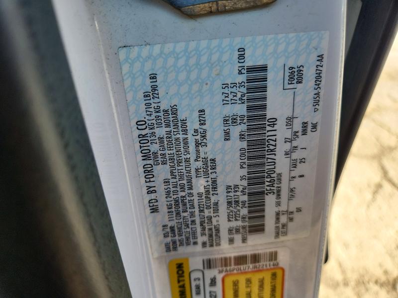 Продажа на аукционе авто 2018 Ford Fusion, vin: 3FA6P0LU7JR221140, номер лота: 71369926