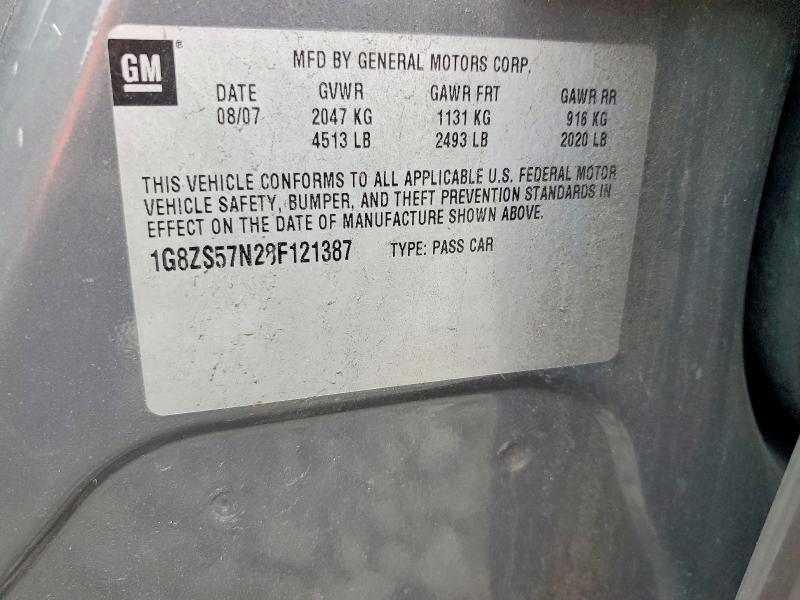 68269976 :رقم المزاد ، 1G8ZS57N28F121387 vin ، 2008 Saturn Aura مزاد بيع