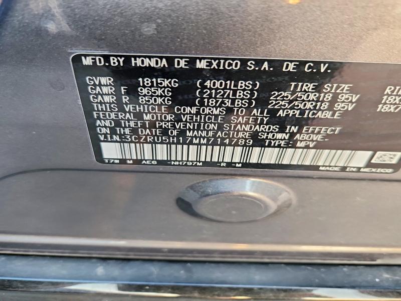 Aukcja sprzedaży 2021 Honda Hr-v, vin: 3CZRU5H17MM714789, numer aukcji: 68305936
