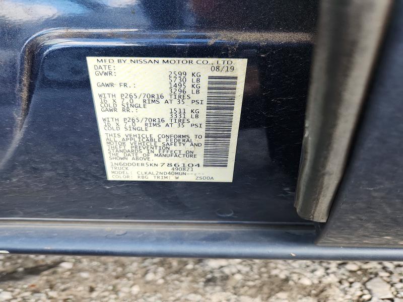 Aukcja sprzedaży 2019 Nissan Frontier, vin: 1N6DD0ER5KN786104, numer aukcji: 70491916