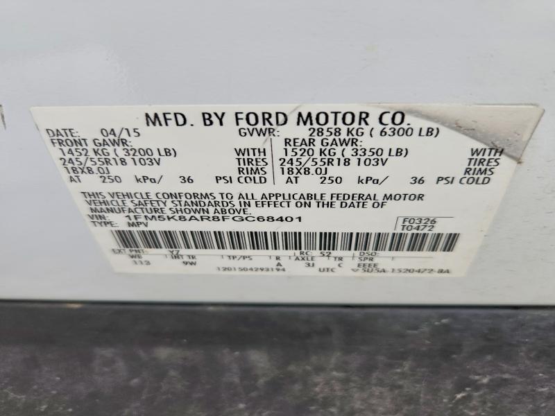 Продаж на аукціоні авто 2015 Ford Explorer, vin: 1FM5K8AR8FGC68401, номер лоту: 70378466