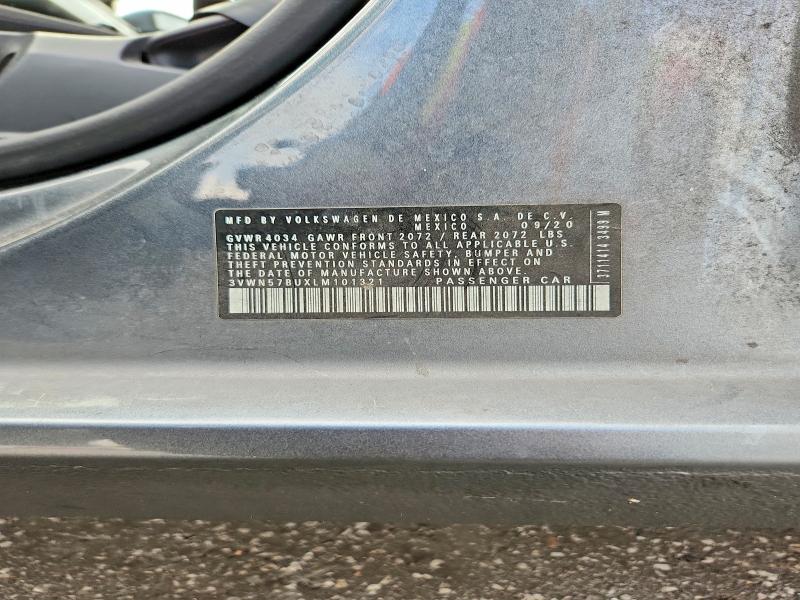 Aukcja sprzedaży 2020 Volkswagen Jetta, vin: 3VWN57BUXLM101321, numer aukcji: 67651106