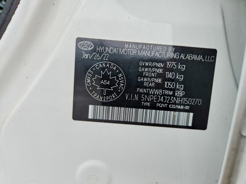 Aukcja sprzedaży 2022 Hyundai Sonata, vin: 5NPEJ4J23NH150270, numer aukcji: 67981256