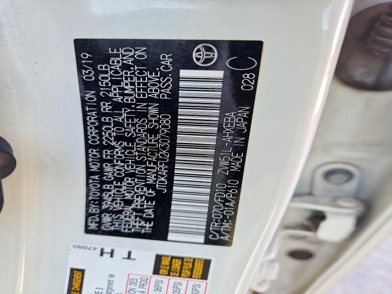 Продаж на аукціоні авто 2019 Toyota Prius, vin: JTDKARFU2K3079080, номер лоту: 67919626