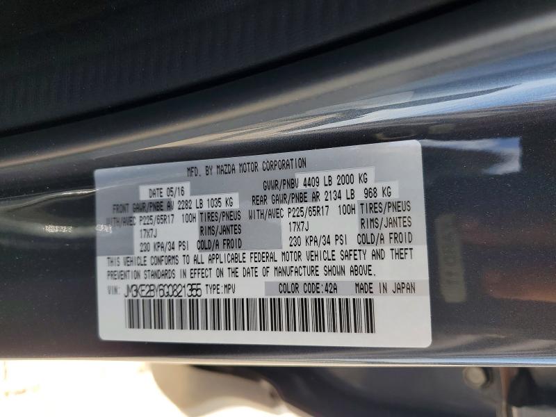 71077086 :رقم المزاد ، JM3KE2BY6G0821355 vin ، 2016 Mazda Cx-5 مزاد بيع
